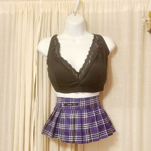 NWOT Teacher's Pet Queen Size Purple Plaid Schoolgirl Skirt